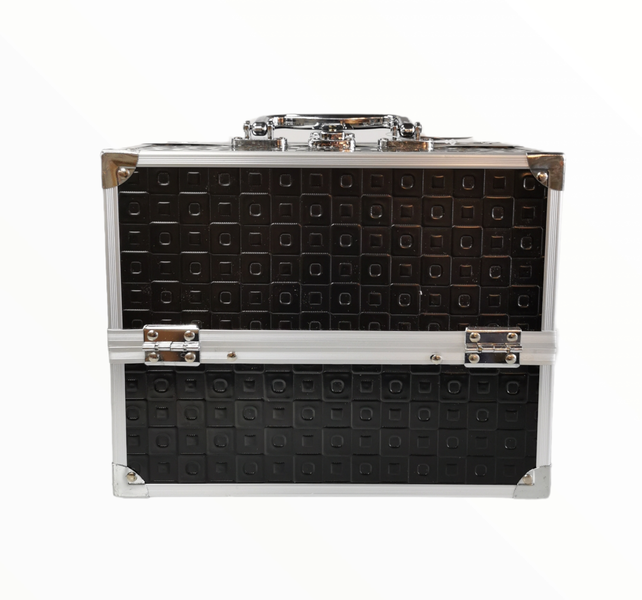 Lockable Aluminium Frame Jewelry Storage Box Makeup Cosmetic Vanity Case