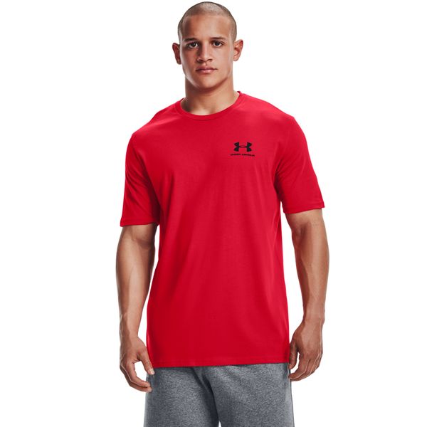 Under Armour - Men's Sport style Left Chest Short Sleeve Shirt - Red/Black
