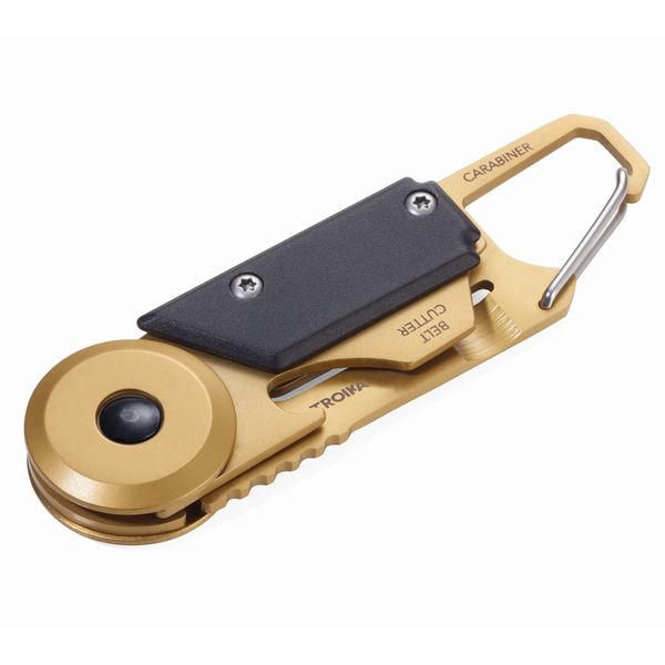 TROIKA Pocket Multi-Tool: 5 Functions with Parcel Knife EGON Gold/Black