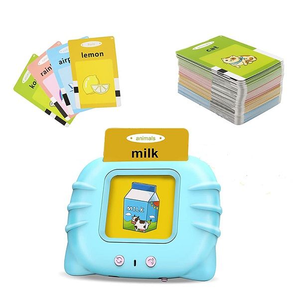 Flash Card Machine - Pictures and Audible Words Educational Toy Blue