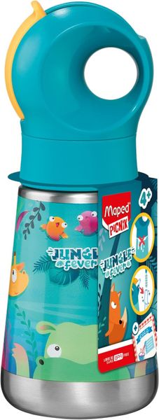 x MAPED Picnik Minz Stainless Steel Water Bottle 350ml Jungle