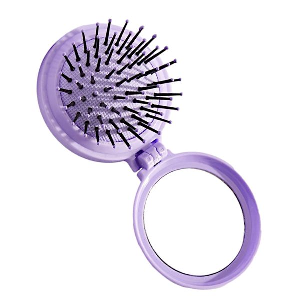 Hair Brush With Mirror - Purple image