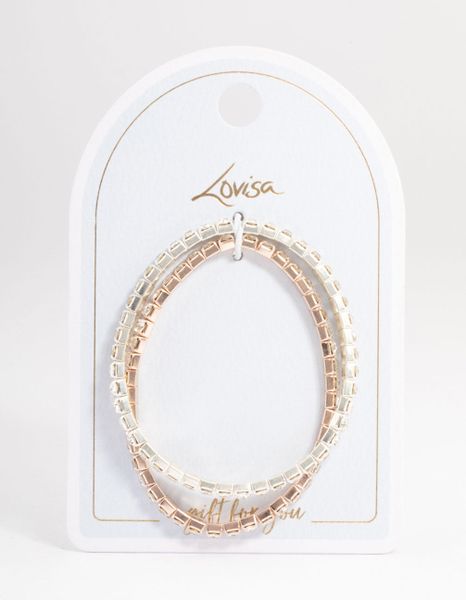 Mixed Metal Cupchain Bracelet 2-Pack
