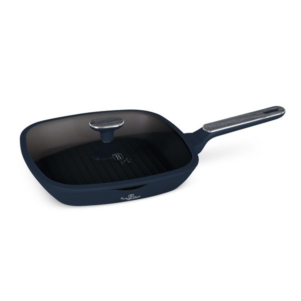 Berlinger Haus 28cm Titan Pro Non-Stick Grill Pan with Lid - Deep Sea