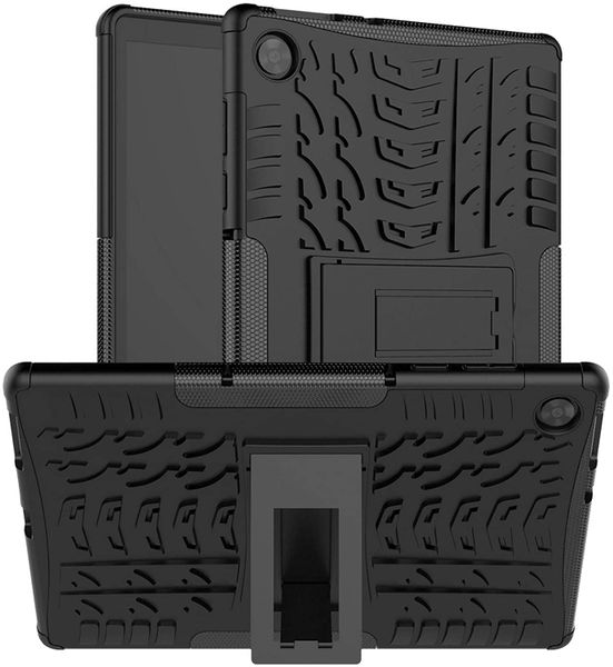 TUFF-LUV Rugged Case and Stand for Lenovo M10 HD TB-X306 – Black