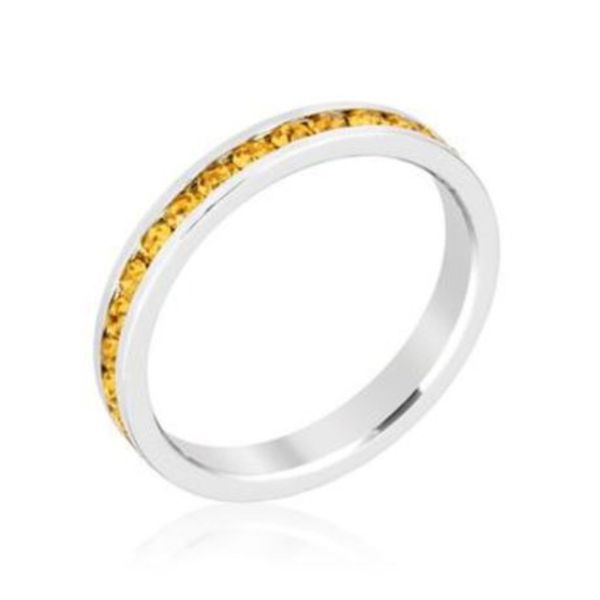 Gift Emporium Stackable Eternity Ring with Gold Swarovski Crystals- Size N