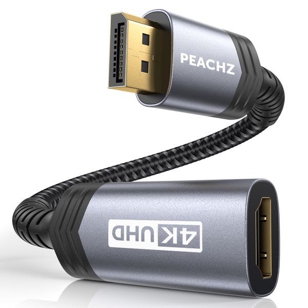 Peachz DisplayPort Male to HDMI Female 4K DisplayPort to HDMI Adapter 0.2M