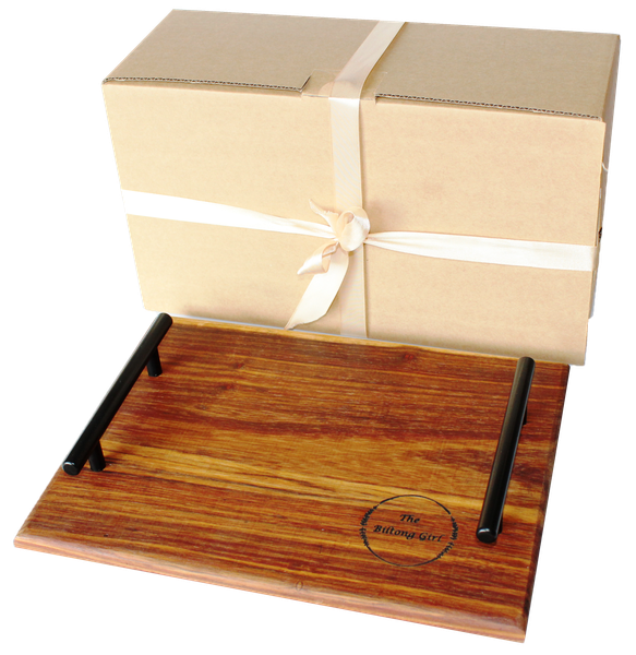 Handmade, Solid Kiaat Cheese Board with Handles