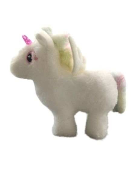 Cute Little Pet Plush White Unicorn with Light Sound + Move White