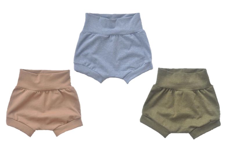 Baby Nappy Covers Harems-Grey, Stone &amp; Olive Green