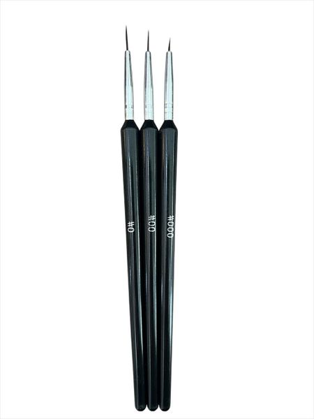 3 piece Nail art drawing brush - fine tip