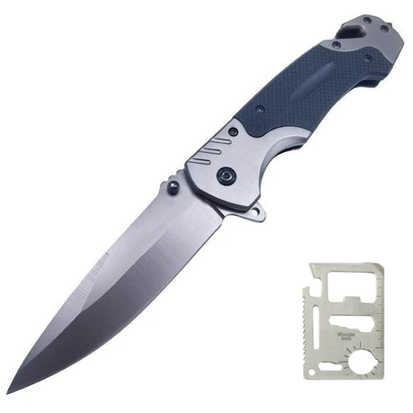 Classic Style Field Survival EDC Folding Knife with Multi-Tool Card Image