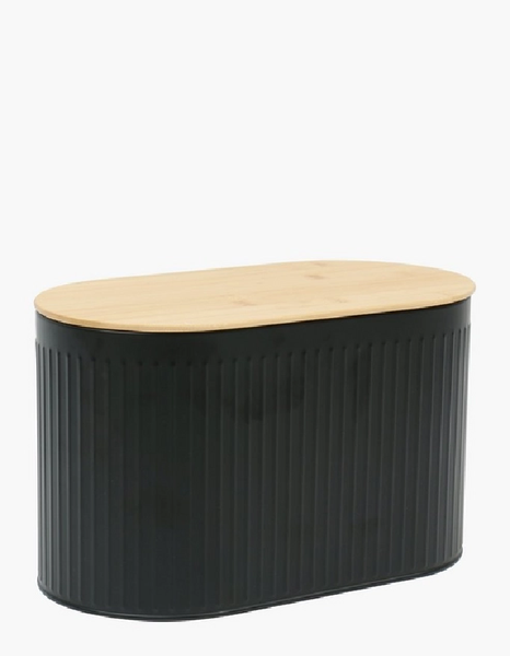 Metal And Wood Oval Bread Bin