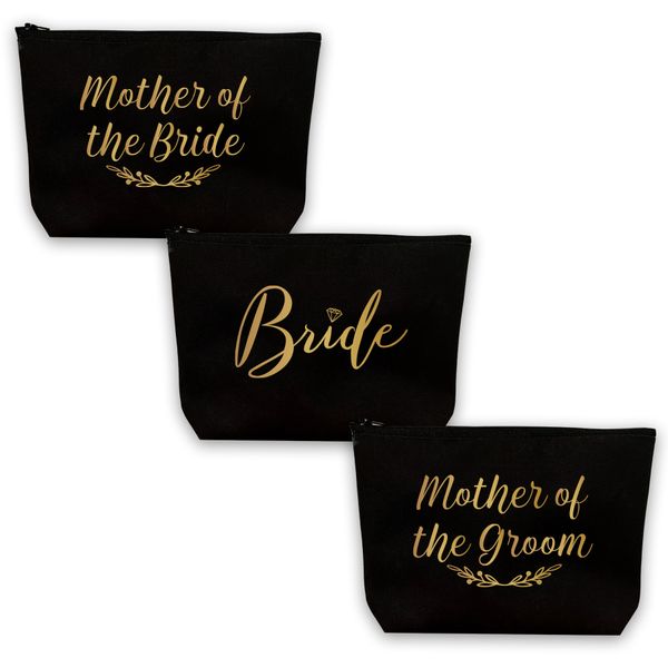 Bride, Mother Of The Bride &amp; Mother Of The Groom Make Up Bags - Set Of 3