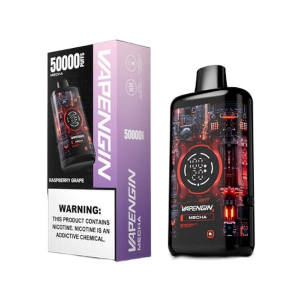 Vapengin Mecha 50000 Puffs Disposable Vape - Raspberry Grape (Pack of 5)