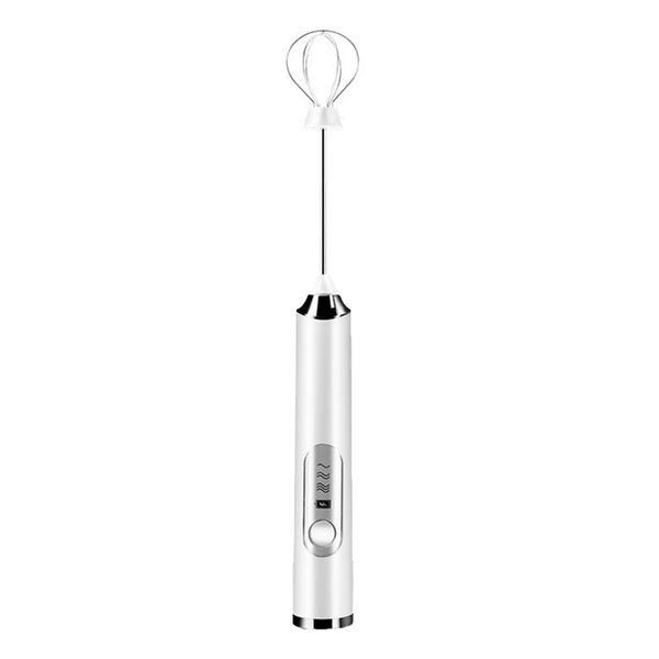 Electric Egg Frother Multifunctional Cordless Handheld Milk Frother White