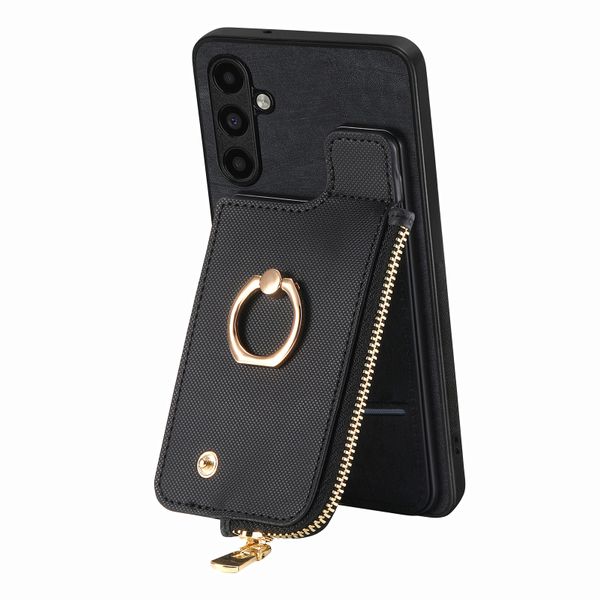 Solid Color Card Holder Ring Stand Phone Case Compatible with Galaxy A53 5G