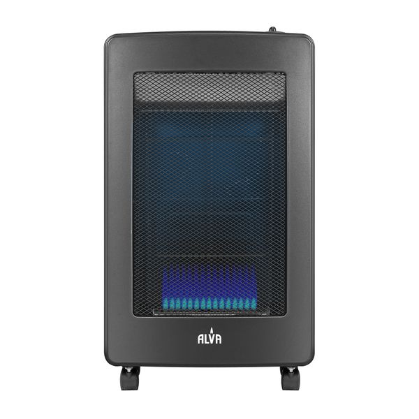 Alva - Blue-Flame Convection Roll-About Gas Heater - Black