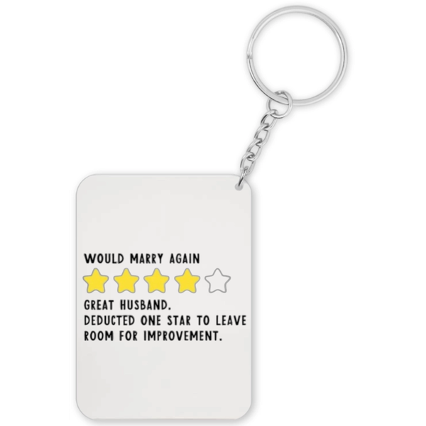 Would Marry Again Great Husband Anniversary Valentine Gift Keyring