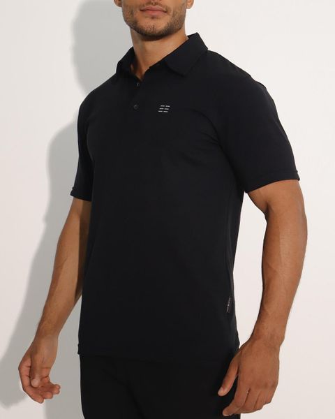 Breeth Breathable Comfortable Cotton Mens Polo Golf Shirt - Black
