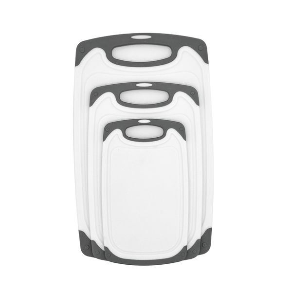 Pruchef - 3 Piece Reversible Cutting Chopping Board with Handles - Grey