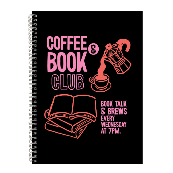 Cofee &amp; Book Club Writing Notepad Gift Idea for Book Readers A4 Notebook402