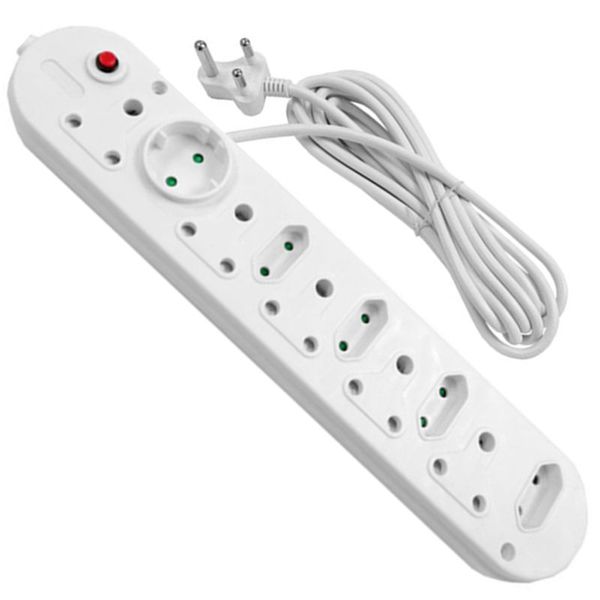 Multi Plug, 10 Way, Overload Protection 16A, 0.5m, 3m, 5m Cord