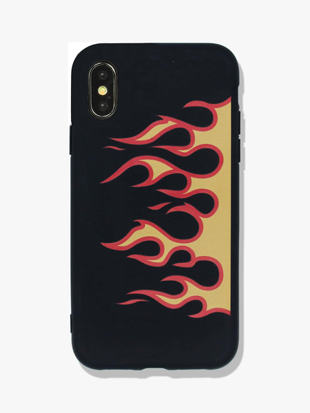 iCACY - Protective case for iPhone X/XS &amp; iPhone 7/8/SE2 - Flame design