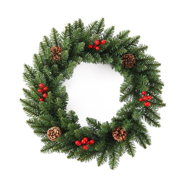 Artificial Christmas Wreath with Pine Cones and Needles for Indoor Outdoor