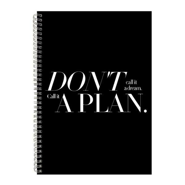 Plan A4 Notebook Spiral Lined Motivational Sayings Graphic Notepad Gift 153