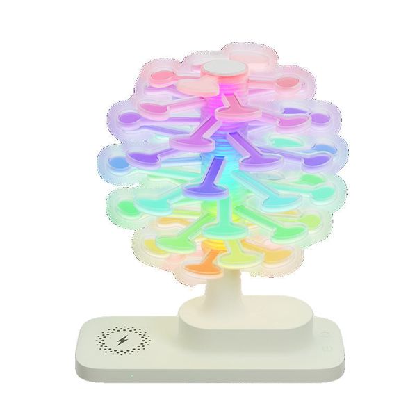 3-in-1 Wireless Charging Night Light - Spiral Tree Lamp with RGB &amp; Touch