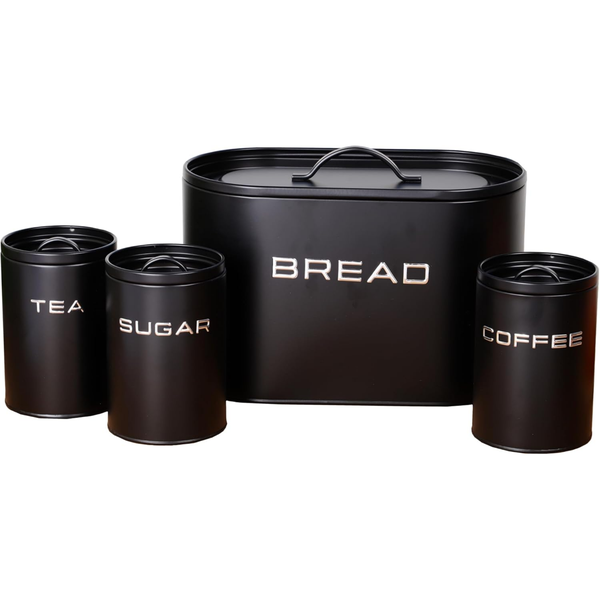Matte Metal Canister Set - 4-Piece, Mushroom Design