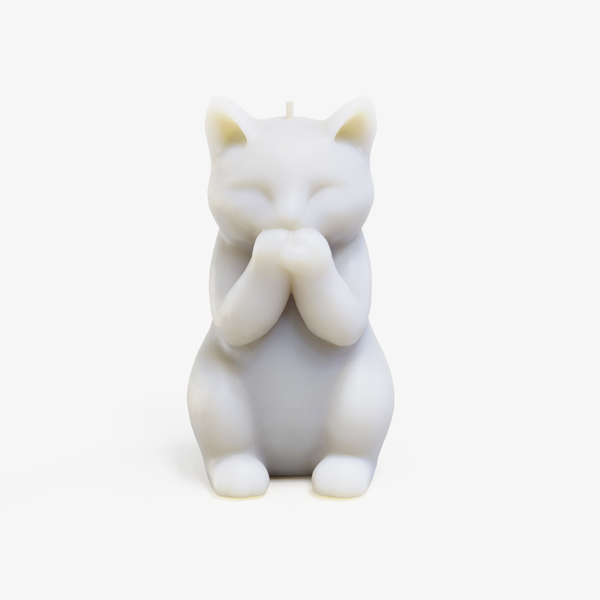 Speak No Evil Cat Candle