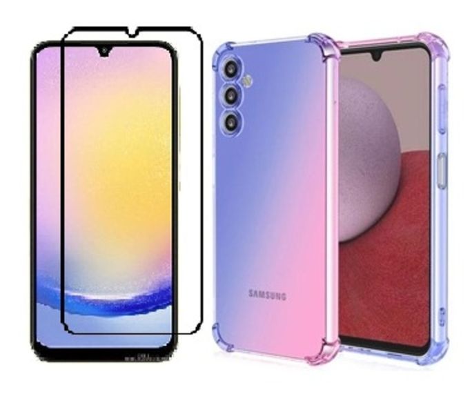 TPU Transparent Clear Case and 5d Tempered Screen Glass for Samsung A35