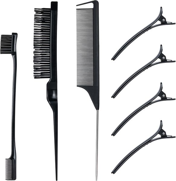 7 Pieces Hair Styling Comb Set Black
