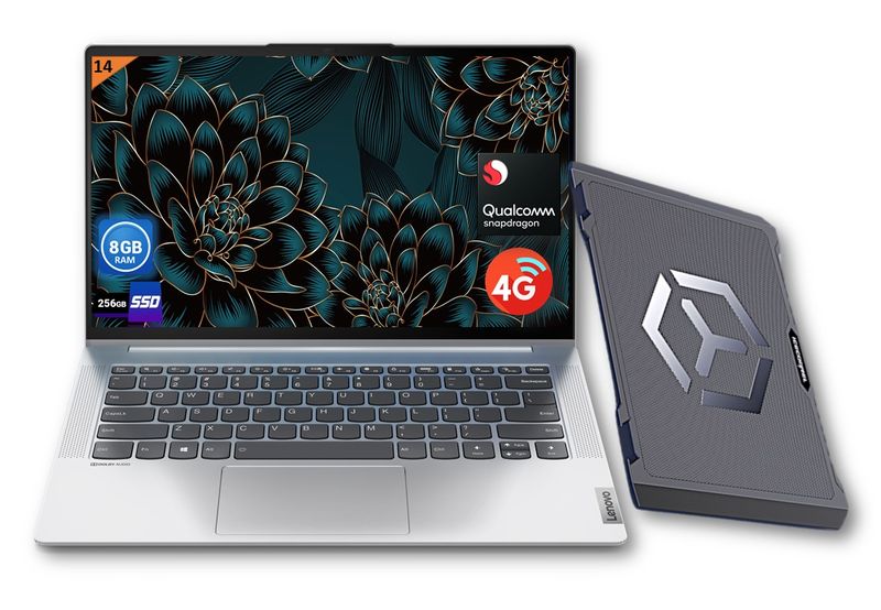 Lenovo 4G Qualcomm Snapdragon 8c (8GB 256GB SSD) 14" Notebook - Silver