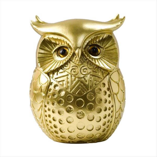 Gold Owl Ornament Resin Statue Animal Craft