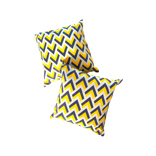 Yellow and grey corners scatter cushion