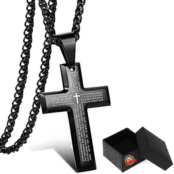 Favourable impression Stainless Steel Cross Pendant Necklace Ideal Gift BK