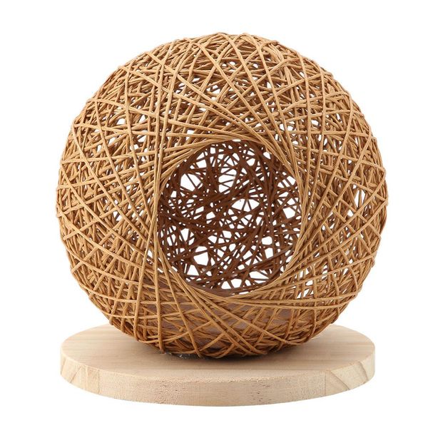 Hand-Made Wooden Warm Sleeping House with Cushion for Hamster (Brown, M)