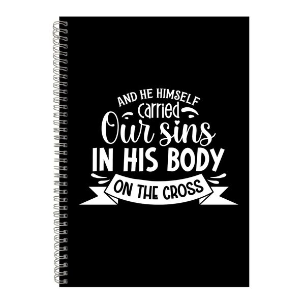 Our Sins A4 Notebook Spiral with Graphic Christian Easter Words Present 080