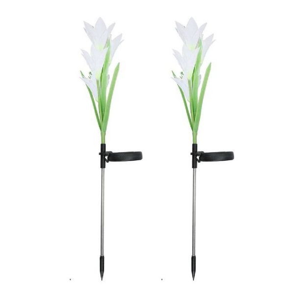 Solar Garden Pathway Multi-Color Decorative Flower Lights-Set of 2