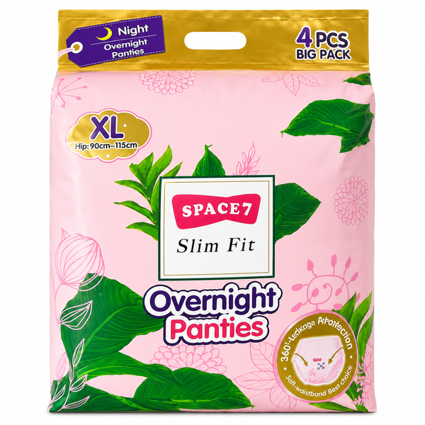 Slim Fit Overnight Panties - 4 Pack (Disposable Menstrual Pants)