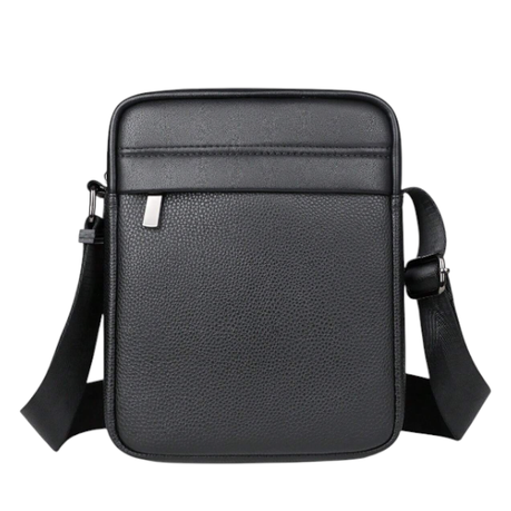 Men's Adjustable PU Leather Square Crossbody Bag - Black | Shop