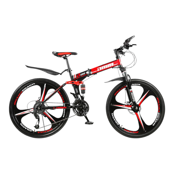 AMIN Foldable Bicycle 26" Dual Suspension Mountain Bike 3 Spoke Wheel