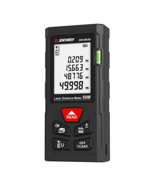 50M Laser Measuring Tool, 2mm Accuracy,99 Data Records, Backlit LCD Display
