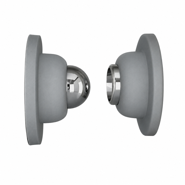Magnetic Door Stopper Set Wall Mounted No Drill Grey