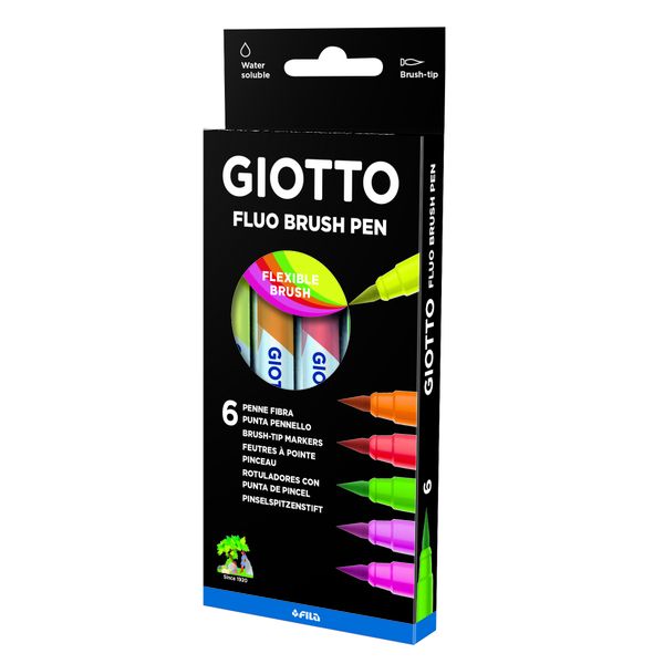 Giotto Turbo Soft Brush Tip Pens Fluor
