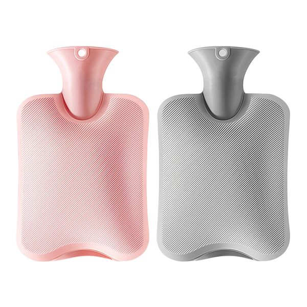 Bulk Pack x 2 Rubber Ribbed Hot Water Bottle - 2 Litre