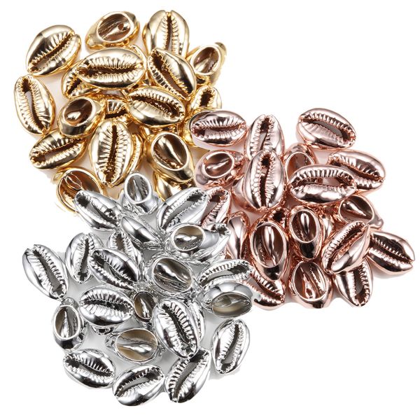 Craft Electroplate Shell Beads Boho Natural Seashells Set of 3(20pc each)